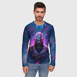 Лонгслив мужской Kratos - neon rain, цвет: 3D-принт — фото 2