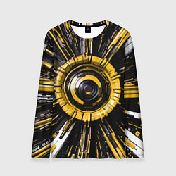 Лонгслив мужской Чёрно-жёлтая сфера киберпанк, цвет: 3D-принт