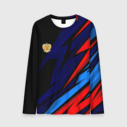 Мужской лонгслив Российский герб - Темные цвета / 3D-принт – фото 1