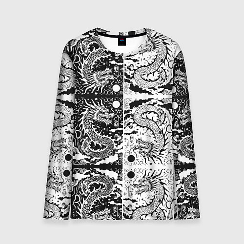 Мужской лонгслив Драконы инь и янь с узорами / 3D-принт – фото 1