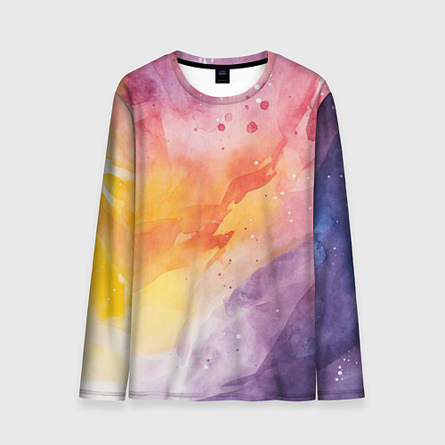 Мужской лонгслив Краски акварели / 3D-принт – фото 1
