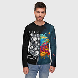 Лонгслив мужской Креативный мозг, цвет: 3D-принт — фото 2
