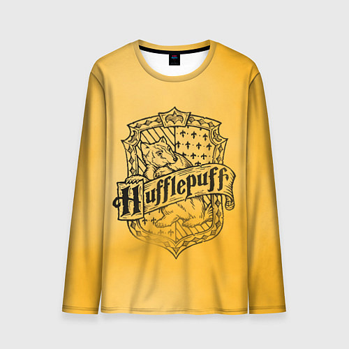 Мужской лонгслив Пуффендуй Хогвартс / 3D-принт – фото 1