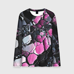 Мужской лонгслив Чёрно-розовый камень
