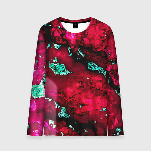Мужской лонгслив Абстракция красно-голубая / 3D-принт – фото 1