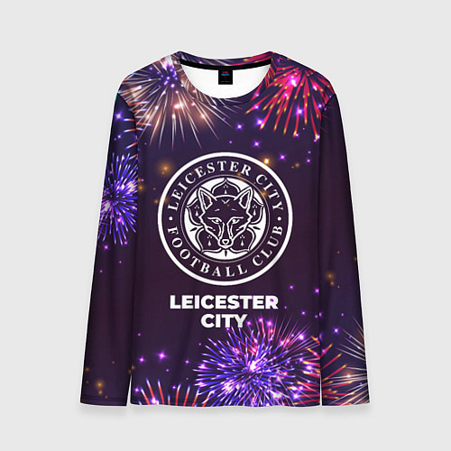 Мужской лонгслив Праздничный Leicester City / 3D-принт – фото 1