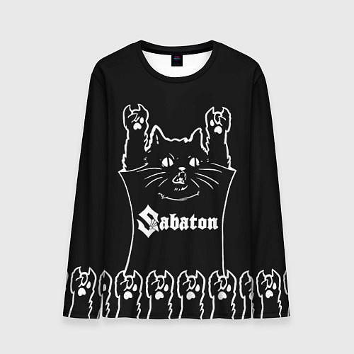 Мужской лонгслив Sabaton: cat rock / 3D-принт – фото 1