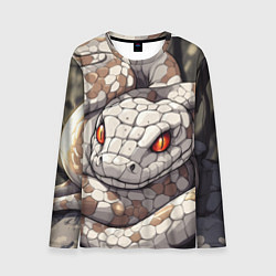 Мужской лонгслив Бежевая змея с красными глазами