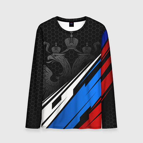 Мужской лонгслив Россия - абстракция / 3D-принт – фото 1
