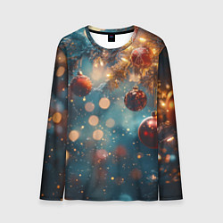 Мужской лонгслив Новый год боке стиль