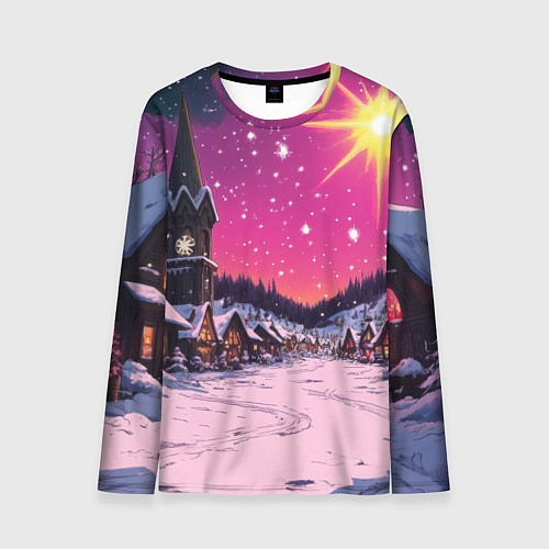 Мужской лонгслив Закат рождества / 3D-принт – фото 1