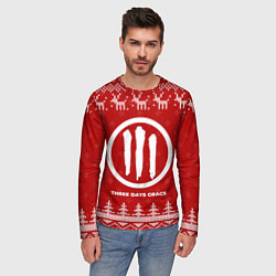 Лонгслив мужской Новогодний Three Days Grace с оленями, цвет: 3D-принт — фото 2