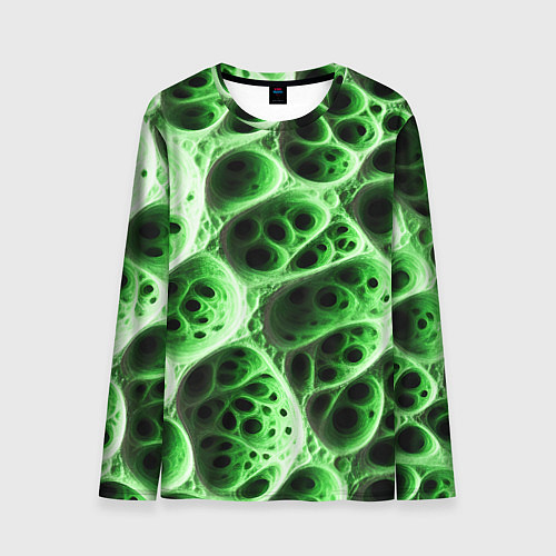 Мужской лонгслив Зелёная пористая структура / 3D-принт – фото 1
