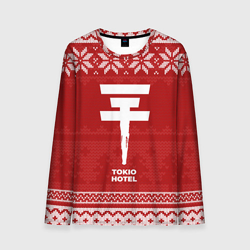 Мужской лонгслив Новогодний Tokio Hotel / 3D-принт – фото 1