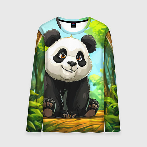 Мужской лонгслив Пандочка в лесу / 3D-принт – фото 1