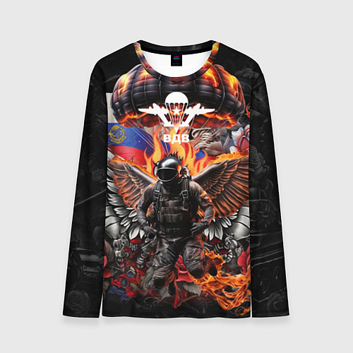 Мужской лонгслив Десантник ВДВ с крыльями ангела / 3D-принт – фото 1