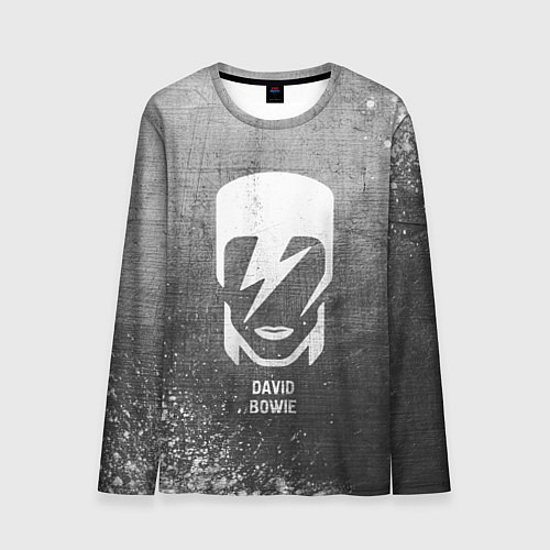 Мужской лонгслив David Bowie - grey gradient / 3D-принт – фото 1