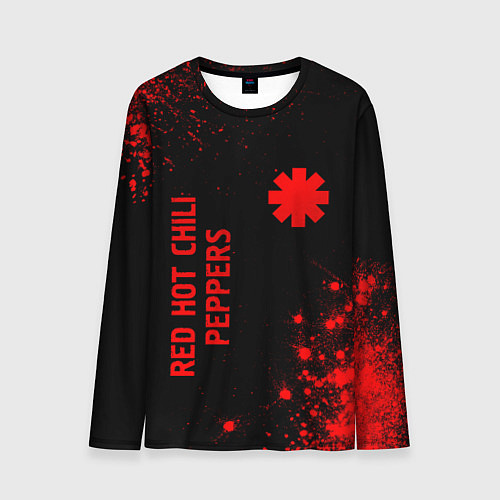 Мужской лонгслив Red Hot Chili Peppers - red gradient вертикально / 3D-принт – фото 1