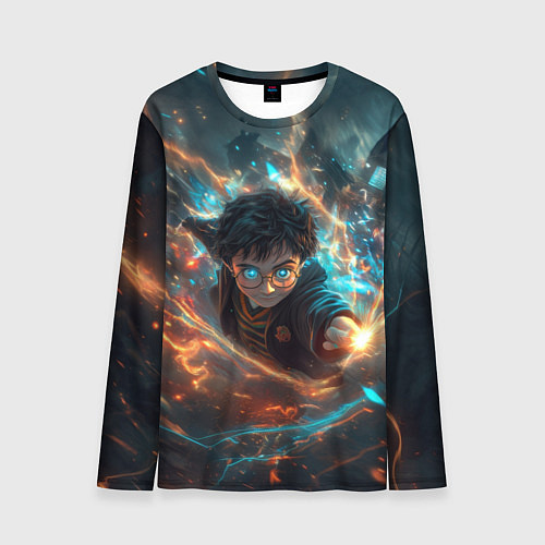 Мужской лонгслив Гарри Поттер - вихрь магии / 3D-принт – фото 1