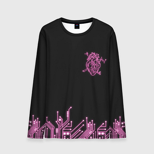 Мужской лонгслив Киберсердце / 3D-принт – фото 1
