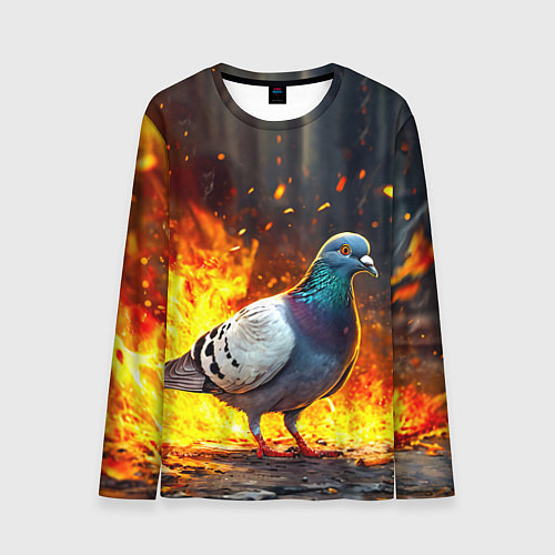 Мужской лонгслив Голубь в огне / 3D-принт – фото 1
