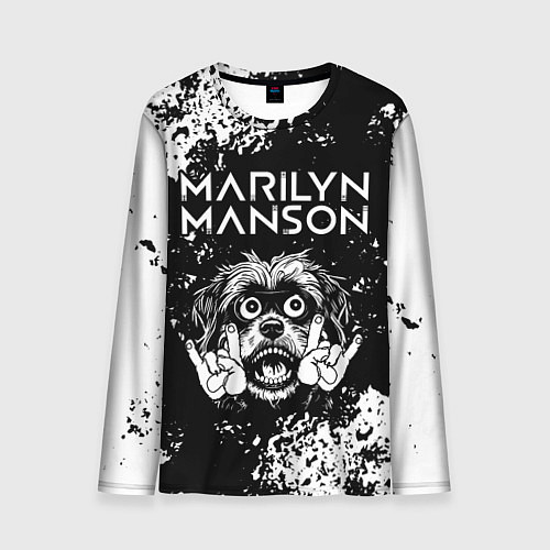 Мужской лонгслив Marilyn Manson рок пес / 3D-принт – фото 1