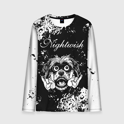 Мужской лонгслив Nightwish рок пес / 3D-принт – фото 1