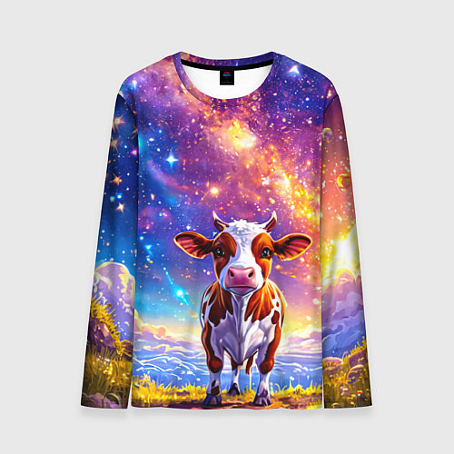Мужской лонгслив Коровка и звездное небо / 3D-принт – фото 1
