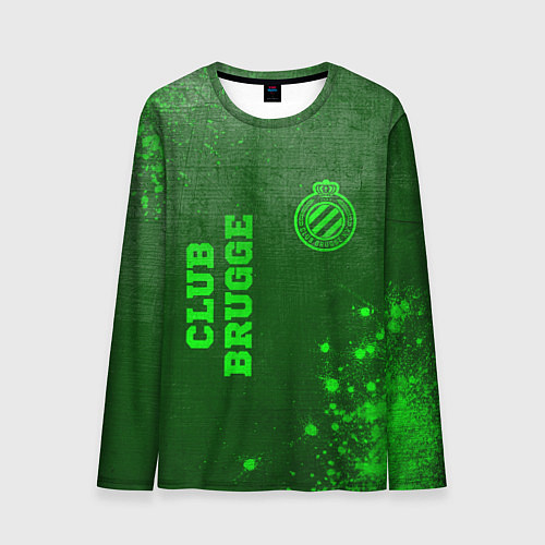 Мужской лонгслив Club Brugge - green gradient вертикально / 3D-принт – фото 1