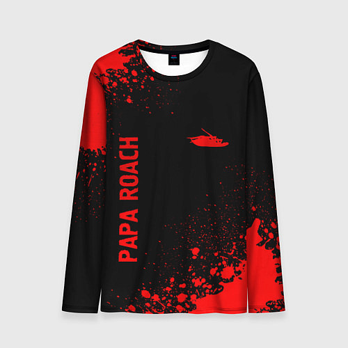 Мужской лонгслив Papa Roach - red gradient вертикально / 3D-принт – фото 1
