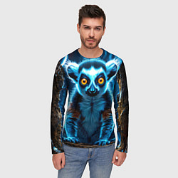 Лонгслив мужской Лемур и удар молнии, цвет: 3D-принт — фото 2