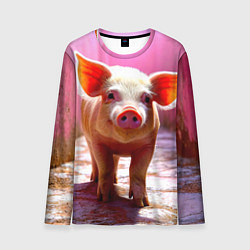 Лонгслив мужской Поросенок в розовом, цвет: 3D-принт