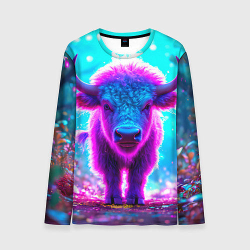 Мужской лонгслив Белый буйвол / 3D-принт – фото 1