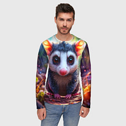 Лонгслив мужской Опоссум в лесу, цвет: 3D-принт — фото 2