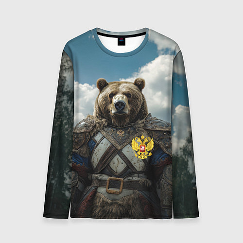 Мужской лонгслив Русский медведь воин / 3D-принт – фото 1