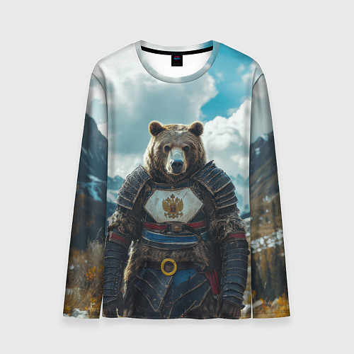 Мужской лонгслив Воин русский медведь / 3D-принт – фото 1