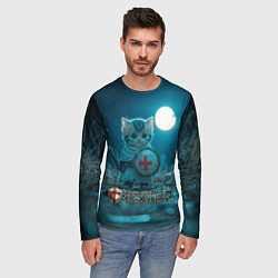 Лонгслив мужской Stronghold Crusader котик рыцарь, цвет: 3D-принт — фото 2