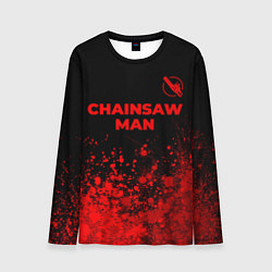 Мужской лонгслив Chainsaw Man - red gradient посередине