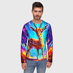Лонгслив мужской Газель малыш, цвет: 3D-принт — фото 2