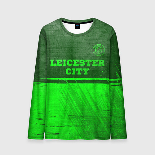 Мужской лонгслив Leicester City - green gradient посередине / 3D-принт – фото 1