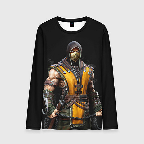 Мужской лонгслив Mortal kombat - Scorpion / 3D-принт – фото 1