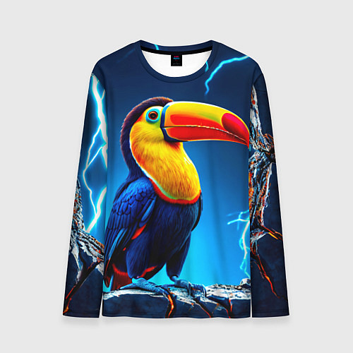 Мужской лонгслив Тукан и молния / 3D-принт – фото 1