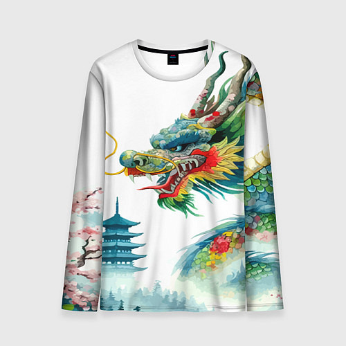 Мужской лонгслив Japanese watercolor dragon - art / 3D-принт – фото 1
