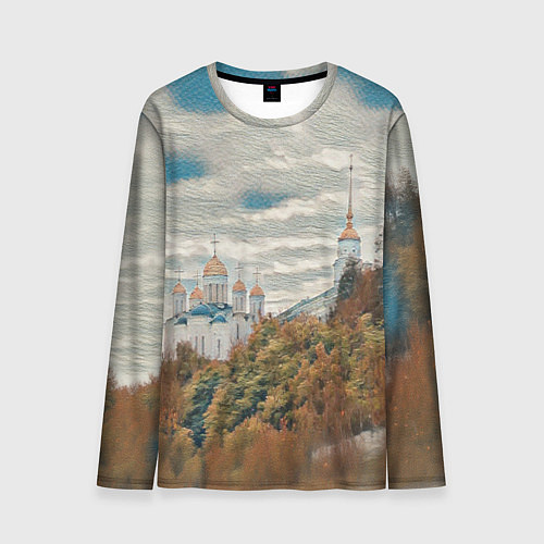 Мужской лонгслив Храм на горе / 3D-принт – фото 1