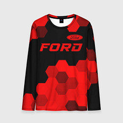 Мужской лонгслив Ford - red gradient посередине