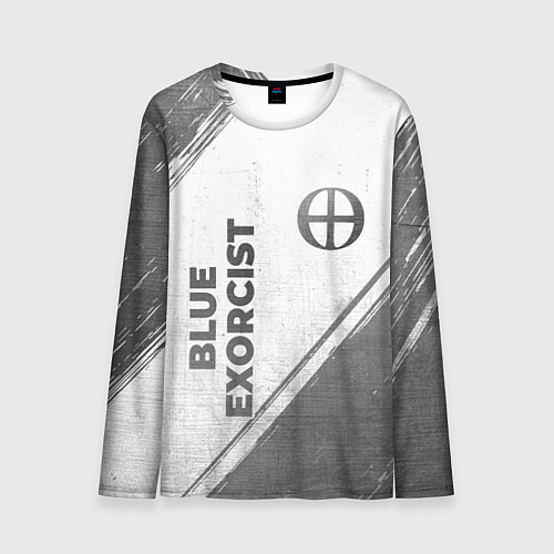 Мужской лонгслив Blue Exorcist - white gradient вертикально / 3D-принт – фото 1