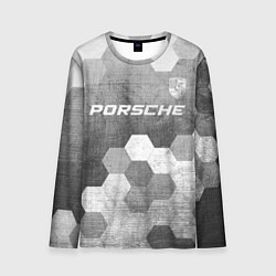 Мужской лонгслив Porsche - grey gradient посередине