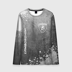 Мужской лонгслив Lamborghini - grey gradient вертикально