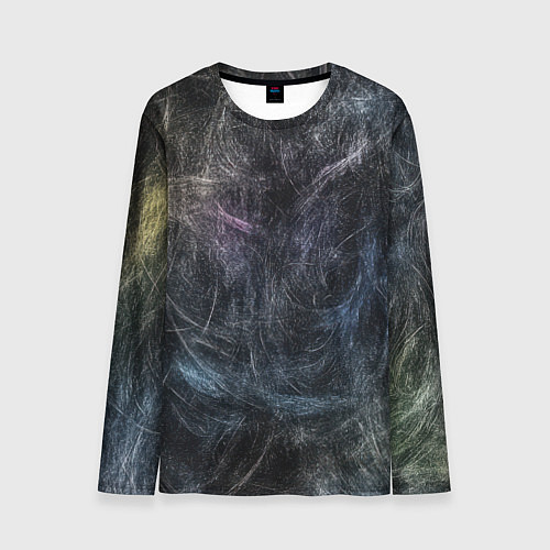 Мужской лонгслив Разноцветные хаотичные линии / 3D-принт – фото 1