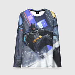 Лонгслив мужской Бэтмен на снегу, цвет: 3D-принт